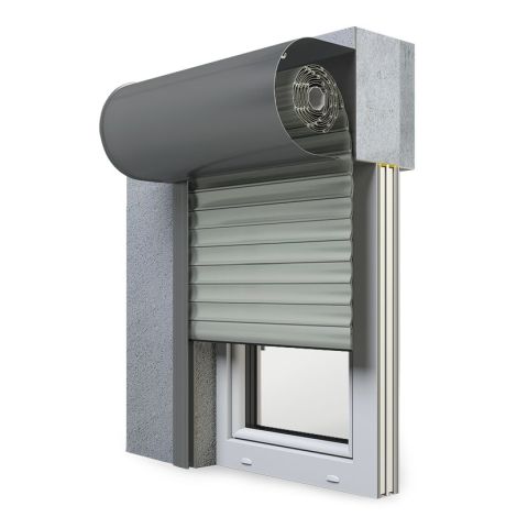 Vorbaurollladen SKO-P Rund in Grau