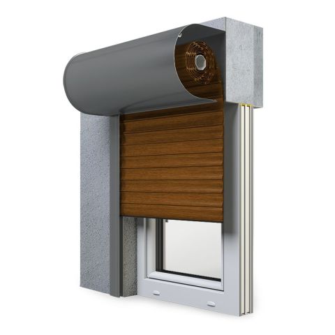Vorbaurollladen SKO-P Rund in Golden Oak