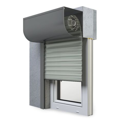 Vorbaurollladen SKP Halbrund in Grau