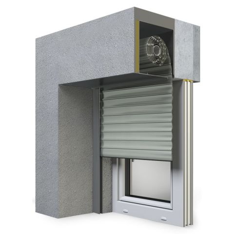 Vorbaurollladen SP-E Unterputz in Grau