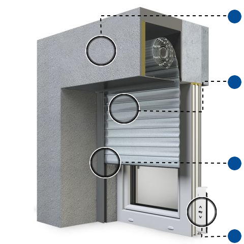 Vorbaurollladen SP-E Unterputz Vorteile