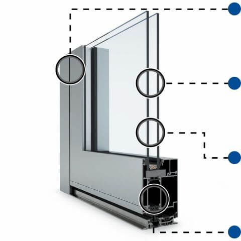 Aluminium Tür Vorteile MB-79N Profilschnitt