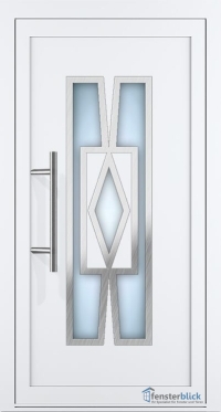 Aluminium Haustür EL-04 Inox in Weiß