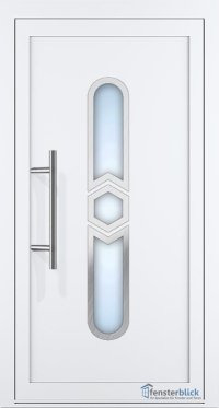 Aluminium Haustür EL-06 Inox in Weiß
