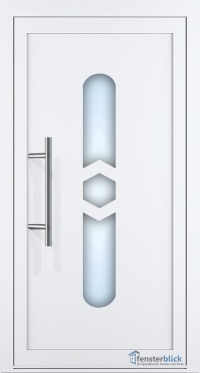 Aluminium Haustür EL-06 in Weiß