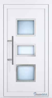 Aluminium Haustür EL-07 Inox in Weiß