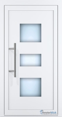 Aluminium Haustür EL-07 in Weiß