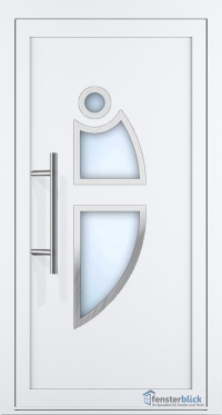 Aluminium Haustür EL-08 Inox in Weiß