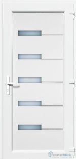 Kunststoff Haustür EL-45 Inox weiß