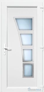 Kunststoff Haustür EL-52 Inox weiß