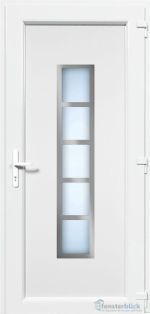 Kunststoff Haustür EL-69 Inox weiß