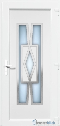 Kunststoff Haustür EL-04 Inox in Weiß