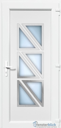 Kunststof voordeur EL-05 Inox in wit