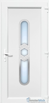 Kunststof voordeur EL-06 Inox in wit