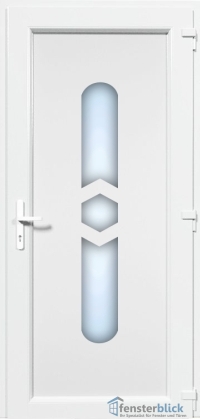 Kunststoff Haustür EL-06 in Weiß