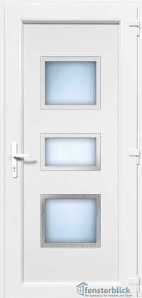 Kunststoff Haustür EL-07 Inox in Weiß