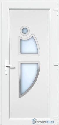 Kunststoff Haustür EL-08 Inox in Weiß