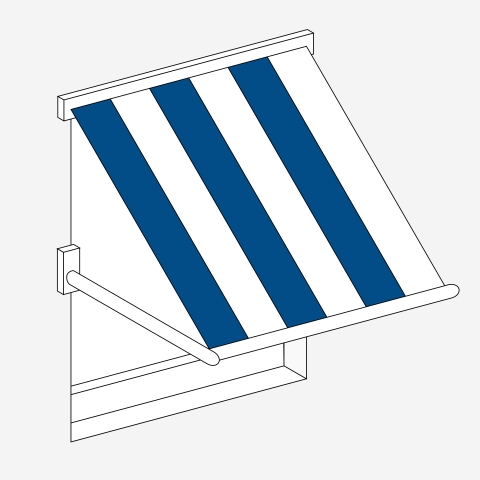 Markise Blau-Weiss gestreift