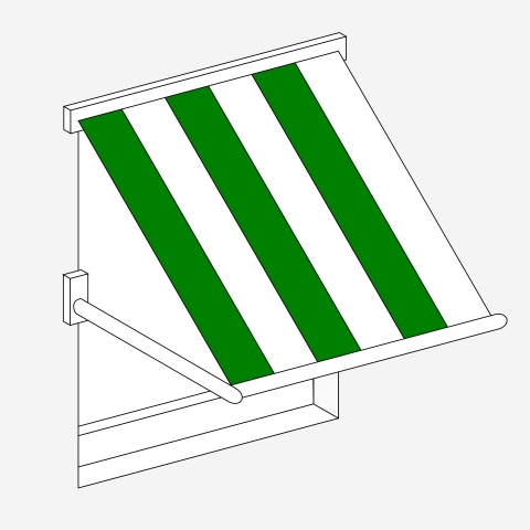 Markise Grün-Weiss gestreift