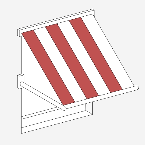 Markise Rot-Weiss gestreift