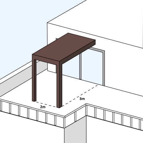 Pergola braun Balkon