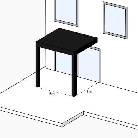 Pergola Schwarz Anbau