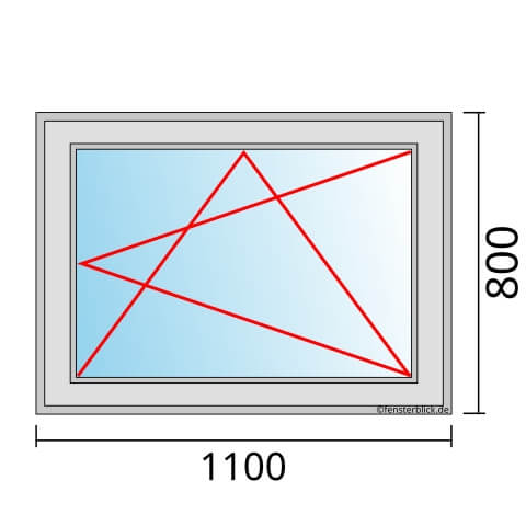 Einflügeliges Fenster 110x80 cm mit Dreh-Kipp-Rechts Öffnung