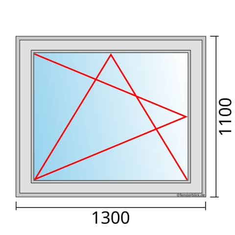 Fenster 1300x1100mm Fenster DKL technische Details