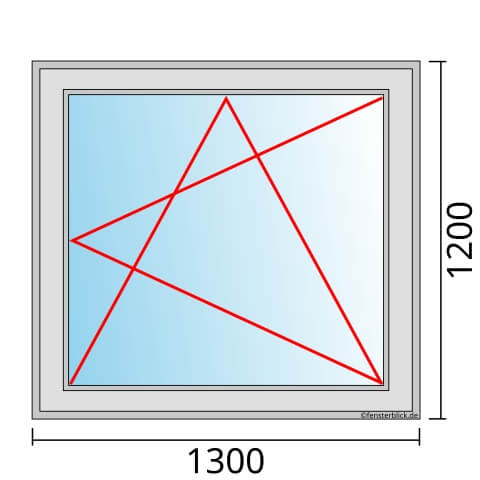 Fenster 1300x1200mm Fenster DKR technische Detail