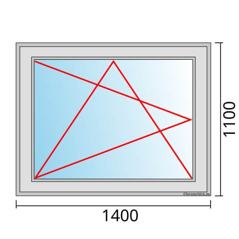 Einflügeliges Fenster 140x110 cm mit Dreh-Kipp-Links Öffnung