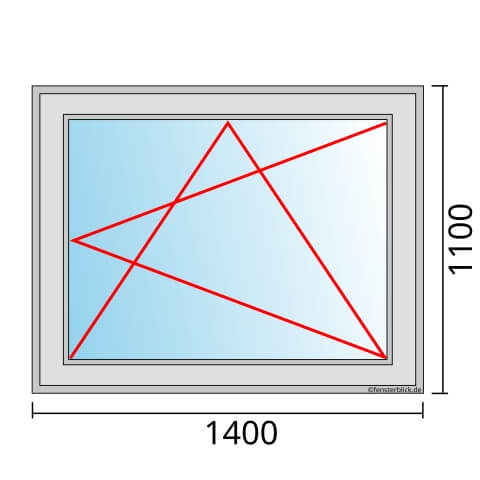 Einflügeliges Fenster 140x110 cm mit Dreh-Kipp-Rechts Öffnung