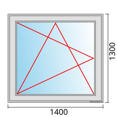 Einflügeliges Fenster 140x130 cm mit Dreh-Kipp-Links Öffnung