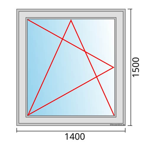 Einflügeliges Fenster 140x150 cm mit Dreh-Kipp-Links Öffnung