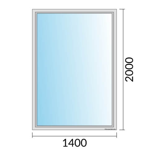 Einflügeliges Fenster 140x200 cm mit Festverglasung im Rahmen