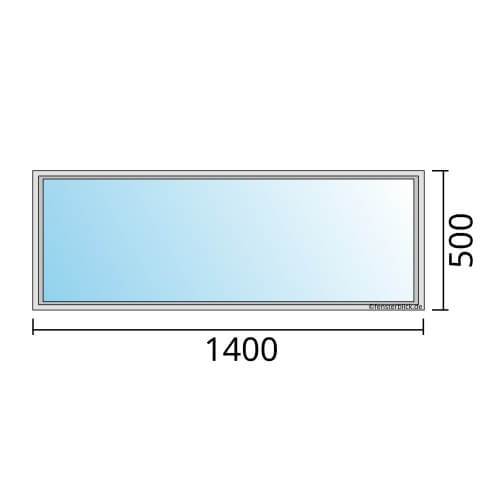 Einflügeliges Fenster 140x50 cm mit Festverglasung im Rahmen