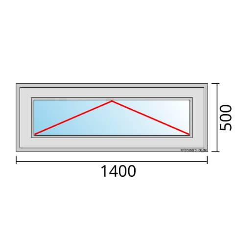 Einflügeliges Fenster 140x70 cm mit Kipp Öffnung