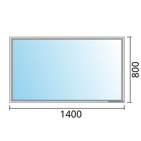 Einflügeliges Fenster 140x80 cm mit Festverglasung im Rahmen