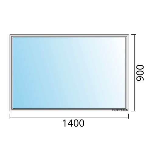 Einflügeliges Fenster 140x90 cm mit Festverglasung im Rahmen