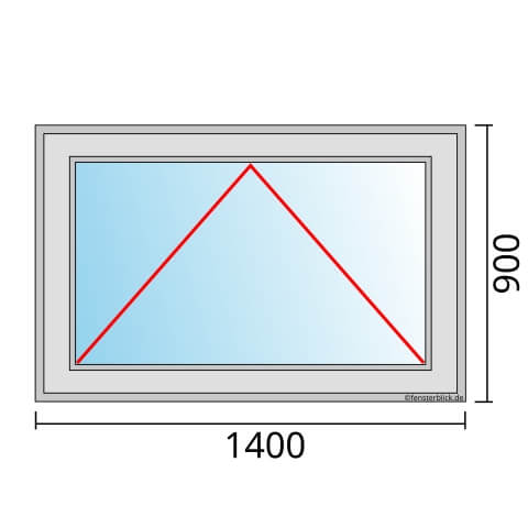 Einflügeliges Fenster 140x90 cm mit Kipp Öffnung