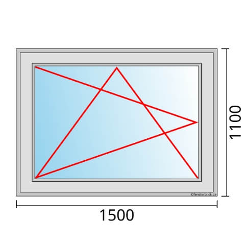 Einflügeliges Fenster 150x110 cm mit Dreh-Kipp-Links Öffnung