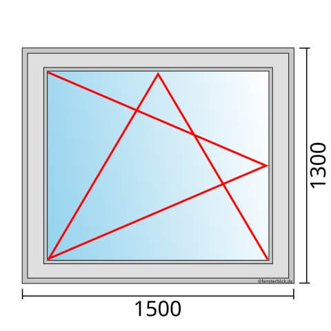 Einflügeliges Fenster 150x130 cm mit Dreh-Kipp-Links Öffnung