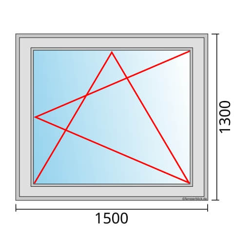 Einflügeliges Fenster 150x130 cm mit Dreh-Kipp-Rechts Öffnung