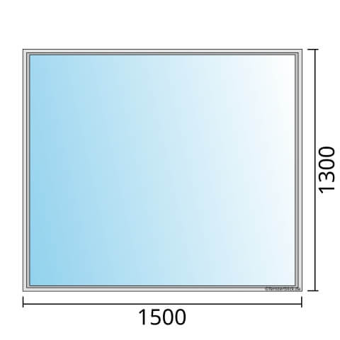 Einflügeliges Fenster 150x130 cm mit Festverglasung im Rahmen