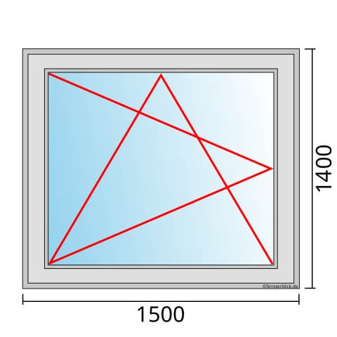 Einflügeliges Fenster 150x140 cm mit Dreh-Kipp-Links Öffnung