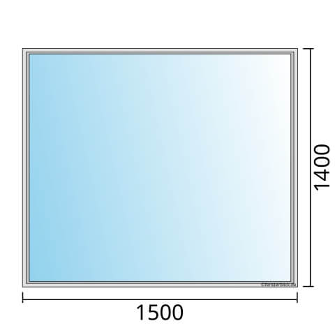 Einflügeliges Fenster 150x140 cm mit Festverglasung im Rahmen