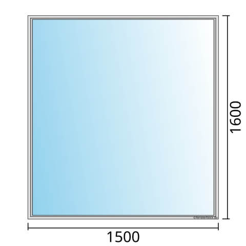 Einflügeliges Fenster 150x160 cm mit Festverglasung im Rahmen
