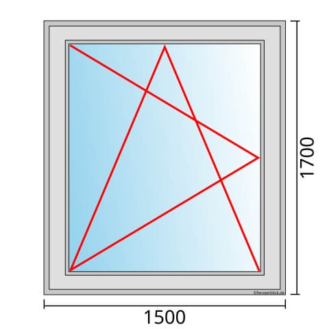 Einflügeliges Fenster 150x170 cm mit Dreh-Kipp-Links Öffnung
