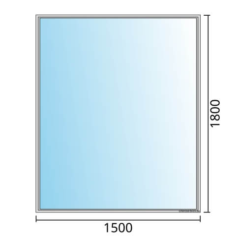 Einflügeliges Fenster 150x180 cm mit Festverglasung im Rahmen