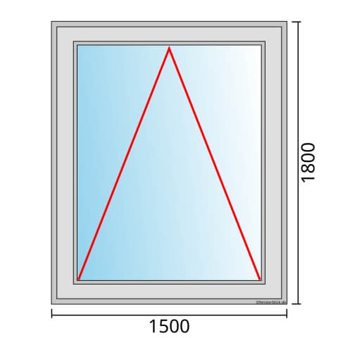 Einflügeliges Fenster 150x180 cm mit Kipp Öffnung