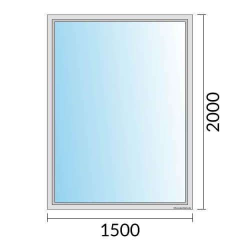 Einflügeliges Fenster 150x200 cm mit Festverglasung im Rahmen